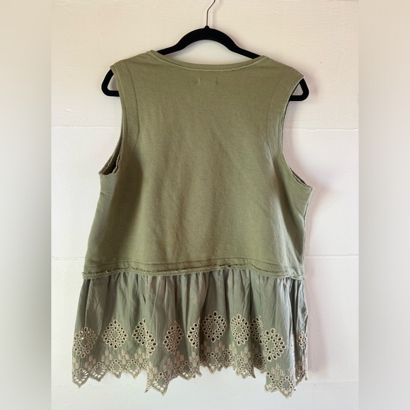 Women’s XL eyelet beach pool concert cottagecore Prairie fairy sweatshirt tank - Picture 5 of 6